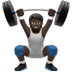 🏋🏿 person lifting weights: dark skin tone display on Apple